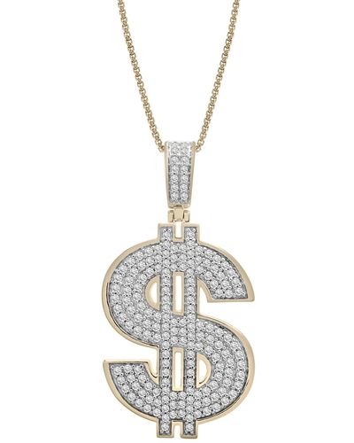 Macy's Diamond Dollar Sign 22" Pendant Necklace (1/2 Ct. T.w. - White