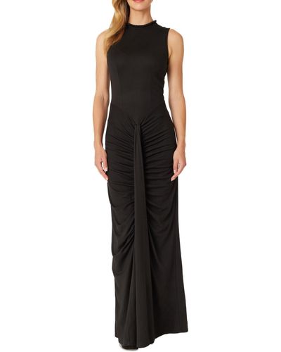 Adrienne Landau Embellished Ruched Maxi Dress - Black
