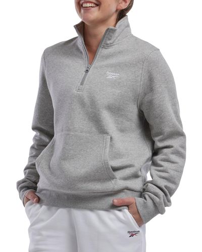 Reebok Quarter-zip Fleece Sweatshirt - Gray