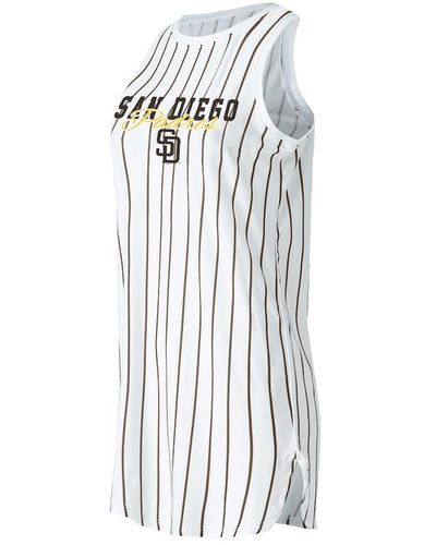 Concepts Sport San Diego Padres Reel Pinstripe Knit Sleeveless Nightshirt - White