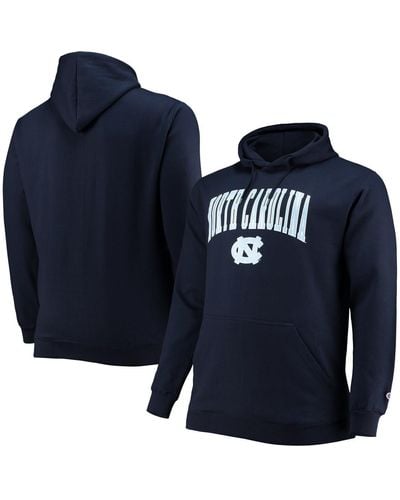 Champion North Carolina Tar Heels Big And Tall Arch Over Logo Powerblend Pullover Hoodie - Blue
