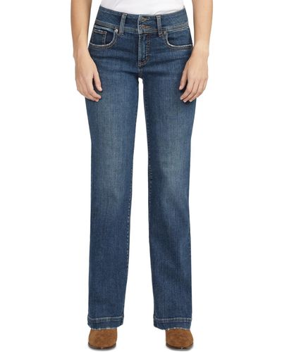 Silver Jeans Co. Suki Mid Rise Curvy-fit Trouser-leg Denim Jeans - Blue