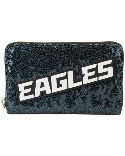 Loungefly Philadelphia Eagles Sequin Zip-around Wallet - Black