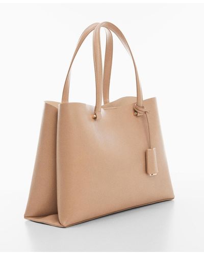 Mango Dual Compartment Shopper Bag - Natural