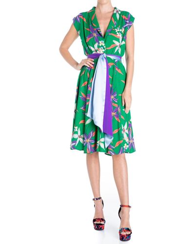 Meghan Fabulous Honeysuckle Midi Dress - Green
