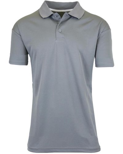 Galaxy By Harvic Tagless Dry-fit Moisture-wicking Polo Shirt - Gray