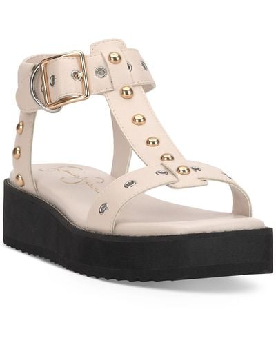 Jessica Simpson Janer Studded Platform Gladiator Sandals - White