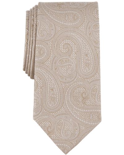 Michael Kors Rich Texture Paisley Tie - White