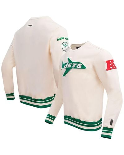 Pro Standard New York Jets Retro Classics Fleece Pullover Sweatshirt - Natural