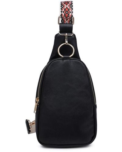 Moda brown & black shoulder bag handbag purse adjust. strap