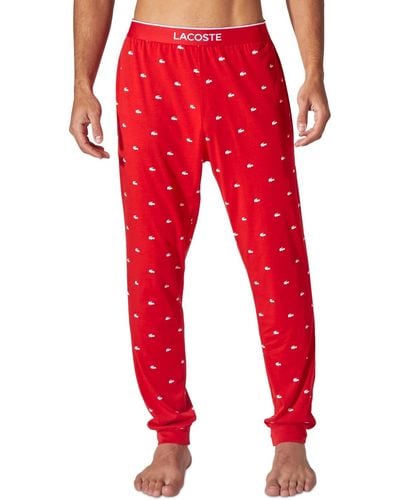 Lacoste Printed Pajama sweatpants - Red