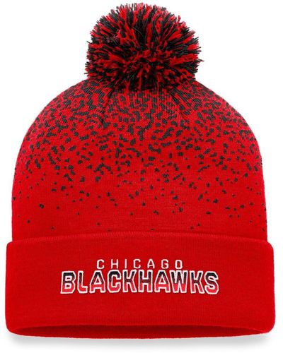 Fanatics Chicago Blackhawks Iconic Gradient Cuffed Knit Hat - Red
