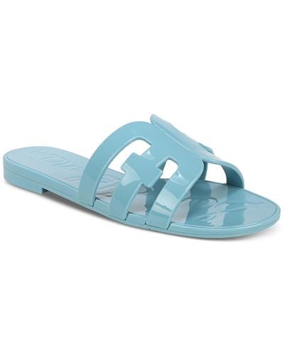 Sam Edelman Bay Logo Emblem Jelly Slide Sandals - Blue