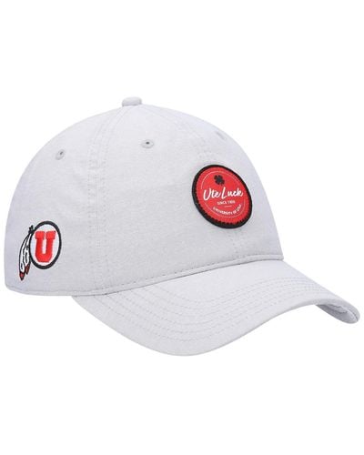 Black Clover Utah Utes Oxford Circle Adjustable Hat - White
