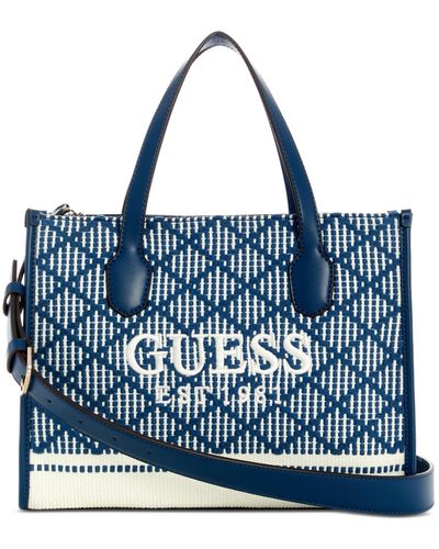 Guess Silvana Double Compartment Tote - Blue