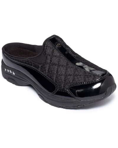 BASS OUTDOOR Easy Spirit Traveltime Round Toe Casual Slip-on Mules - Black