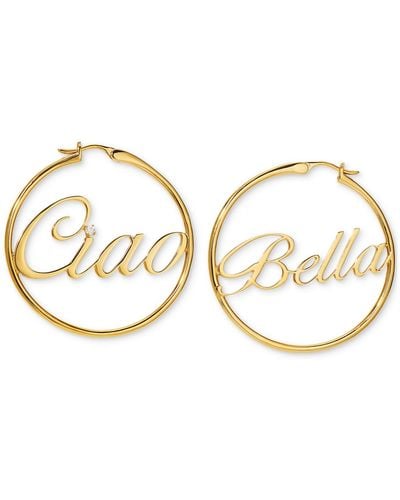 Nadri Ajoa By Medium Cubic Zirconia "ciao Bella" Hoop Earrings - Metallic