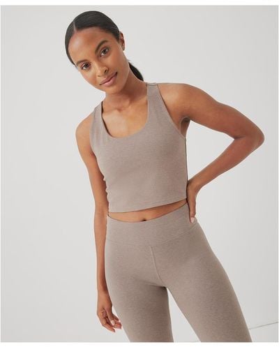 Pact Womens Organic Cotton Beige Sports Bra Size XL Pullover