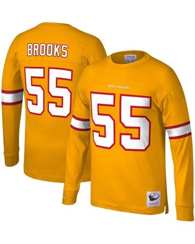 Mitchell & Ness Derrick Brooks Tampa Bay Buccaneers Throwback Retired Player Name And Number Long Sleeve Top - Orange