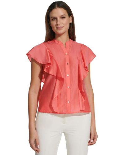 Tommy Hilfiger Ruffled Blouse - Red