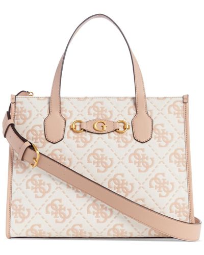 Guess Izzy Medium Double Compartment Tote - Natural