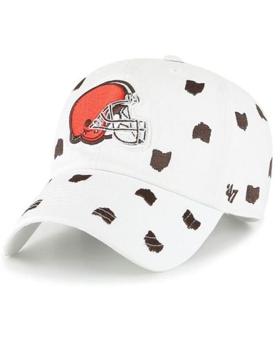 '47 Cleveland Browns Confetti Clean Up Logo Adjustable Hat - White