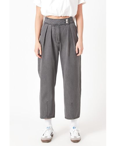 Grey Lab Silver Straight Pants - Gray