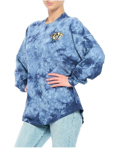 Fanatics Nashville Predators Crystal-dye Long Sleeve T-shirt - Blue
