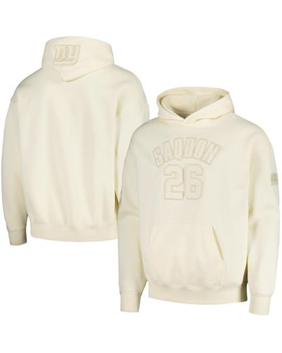 Pro Standard Saquon Barkley New York Giants Player Name And Number Pullover Hoodie - Natural