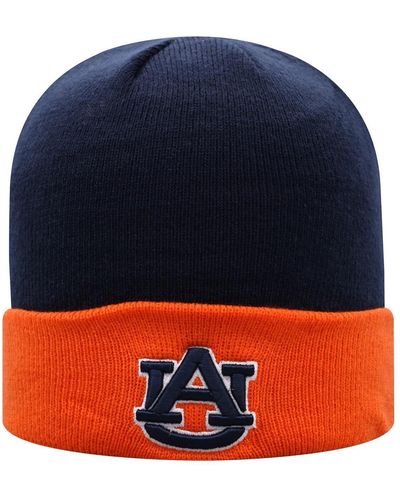 Top Of The World Navy And Orange Auburn Tigers Core 2-tone Cuffed Knit Hat - Blue