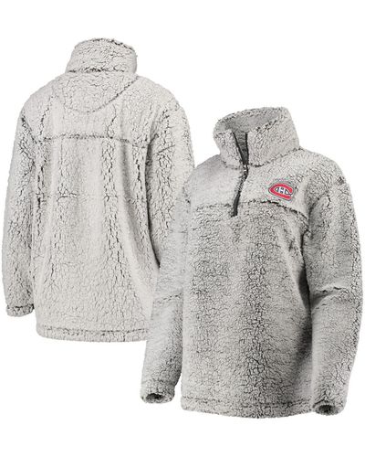 G-III 4Her by Carl Banks Montreal Canadiens Sherpa Quarter-zip Pullover Jacket - Gray
