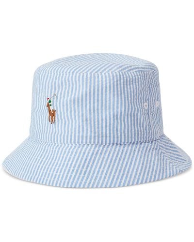 Polo Ralph Lauren Reversible Seersucker Bucket Hat - Blue