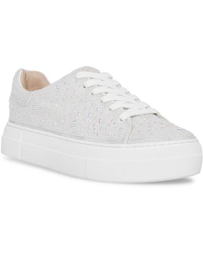 Betsey Johnson Suton Highwall Bling Platform Sneaker - White