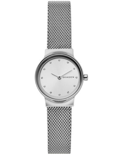Skagen Freja Stainless Steel Round Mesh Bracelet Watch - Metallic