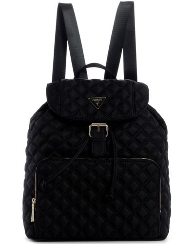 Guess Jaxi Large Quilted Backpack - Black