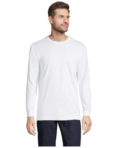 Lands' End Tall Super-t Long Sleeve T-shirt - White