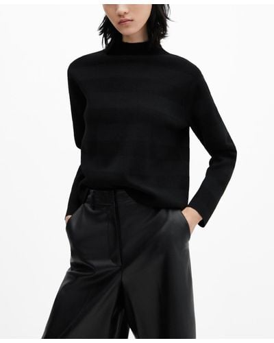 Mango High Collar Sweater - Black