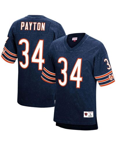 Mitchell & Ness Walter Payton Chicago Bears Retired Player Name And Number Acid Wash Top - Blue