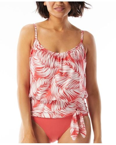 Coco Reef Contours Clarity Bandeau Printed Tankini Top - Pink