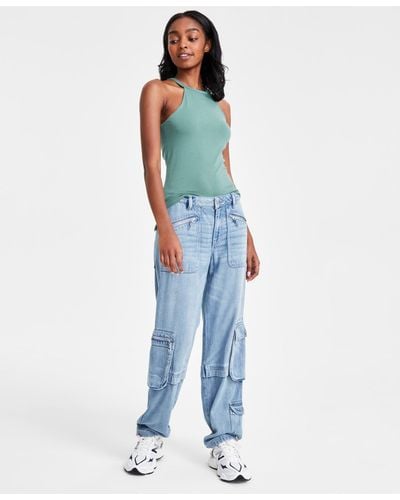 Lucky Brand High-rise Denim Cargo Jeans - Blue
