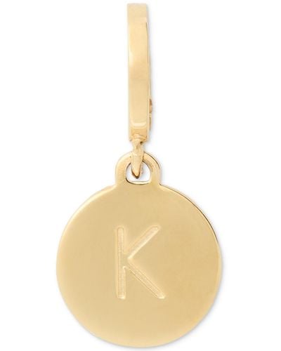 Kate Spade Gold-tone Initial Polished Disc Charm Pendant - Metallic