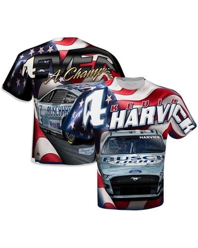 STEWART-HAAS RACING Kevin Harvick Sublimated Patriotic T-shirt - Blue