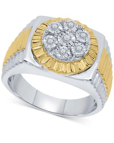 Macy's Diamond Two-tone Cluster Ring (1/5 Ct. T.w. - Metallic