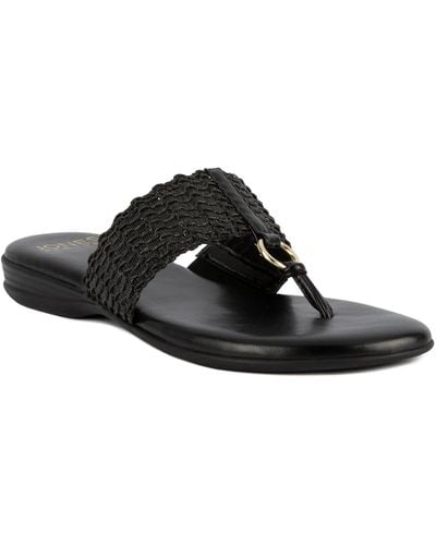 Jones New York Sonal Woven Thong Sandals - Black