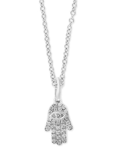 Effy Effy Diamond Pave Hamsa Hand 18" Pendant Necklace (1/10 Ct. T.w. - White