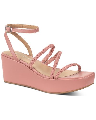 Sun & Stone Sun + Stone Alyssaa Strappy Platform Wedge Sandals - Pink