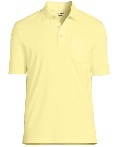 Lands' End Short Sleeve Cotton Supima Polo Shirt - Yellow