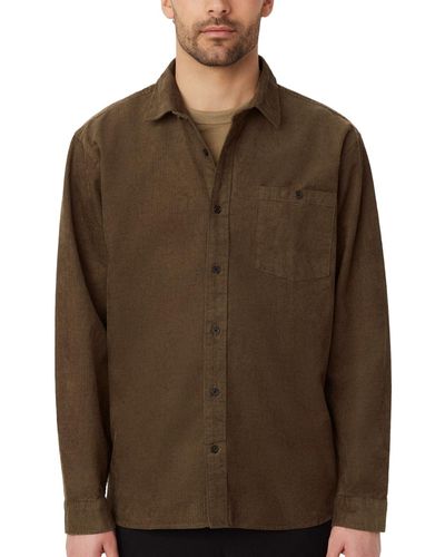 Frank And Oak Relaxed-fit Corduroy Button-down Shirt - Brown