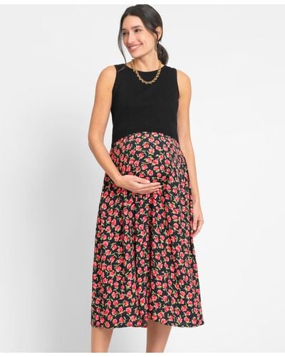 Seraphine Maternity 2 In 1 Maternity-to-nursing Dress - Red