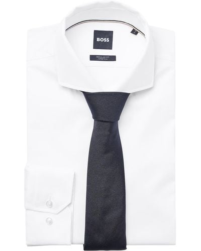 BOSS Boss By Silk Jacquard Formal Tie - White